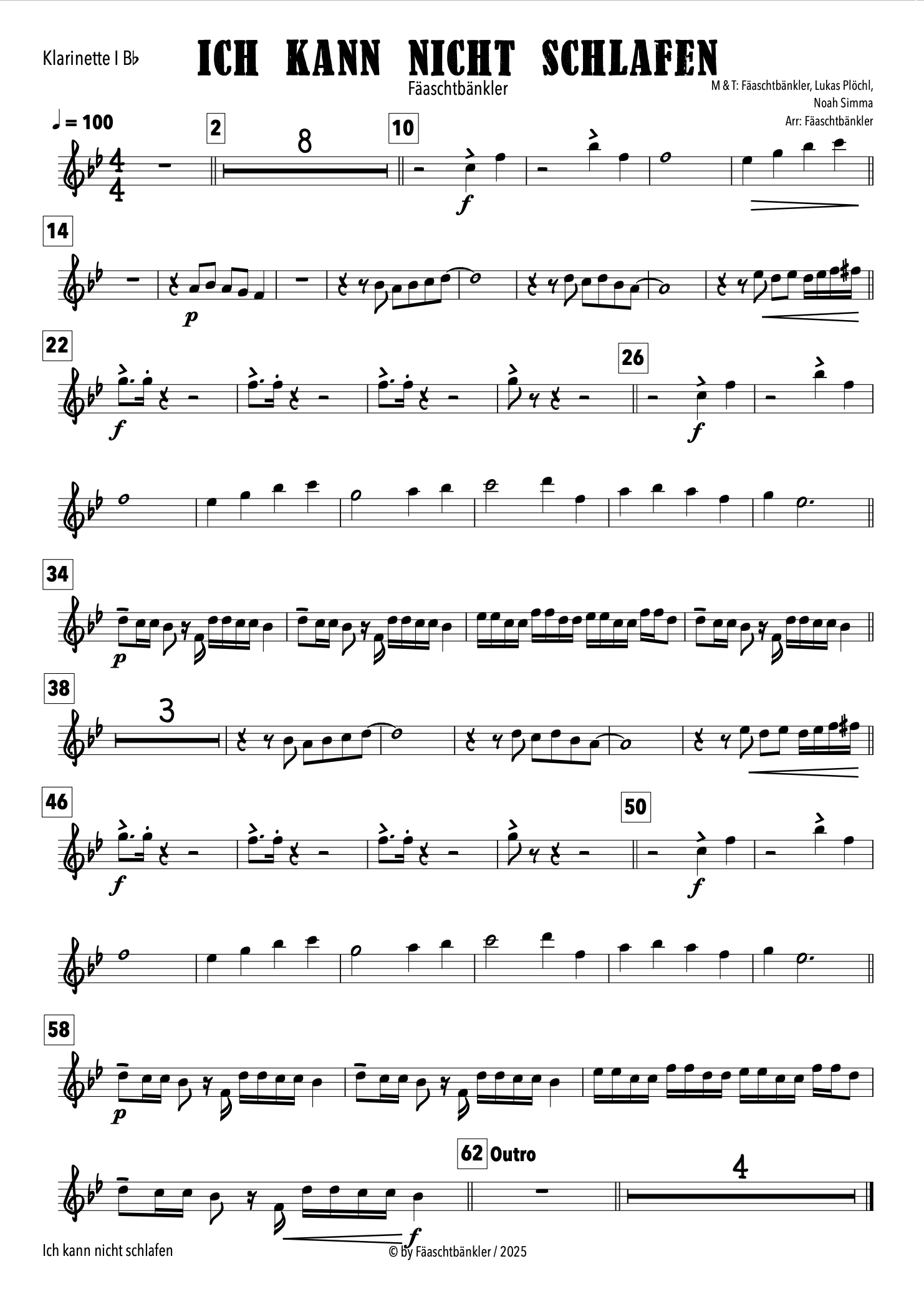 Ich kann nicht schlafen - Blasmusik Ich kann nicht schlafen - Blasmusik