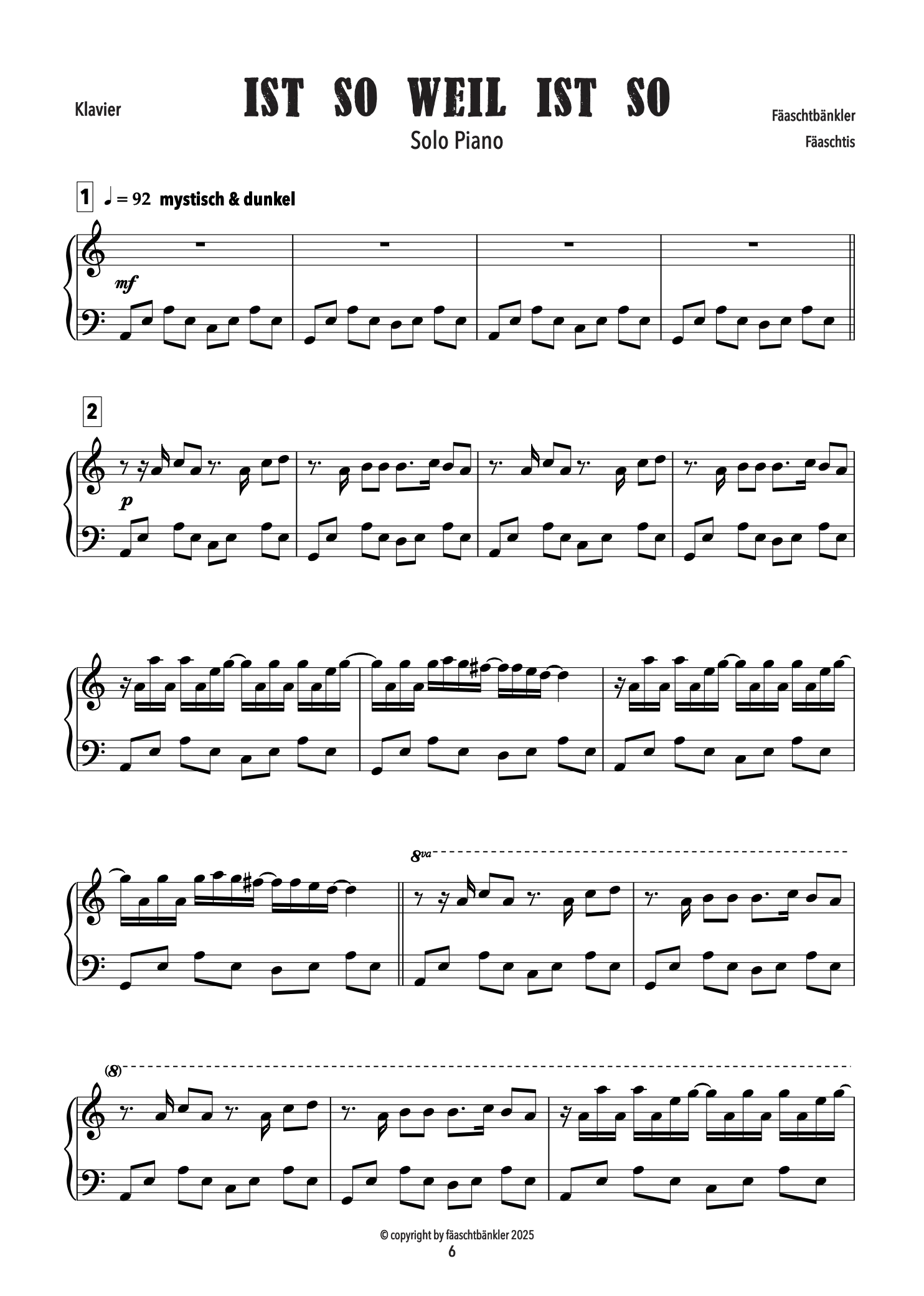 Fäaschtis Notenheft Solo Piano Band 1 Fäaschtis Notenheft Solo Piano Band 1