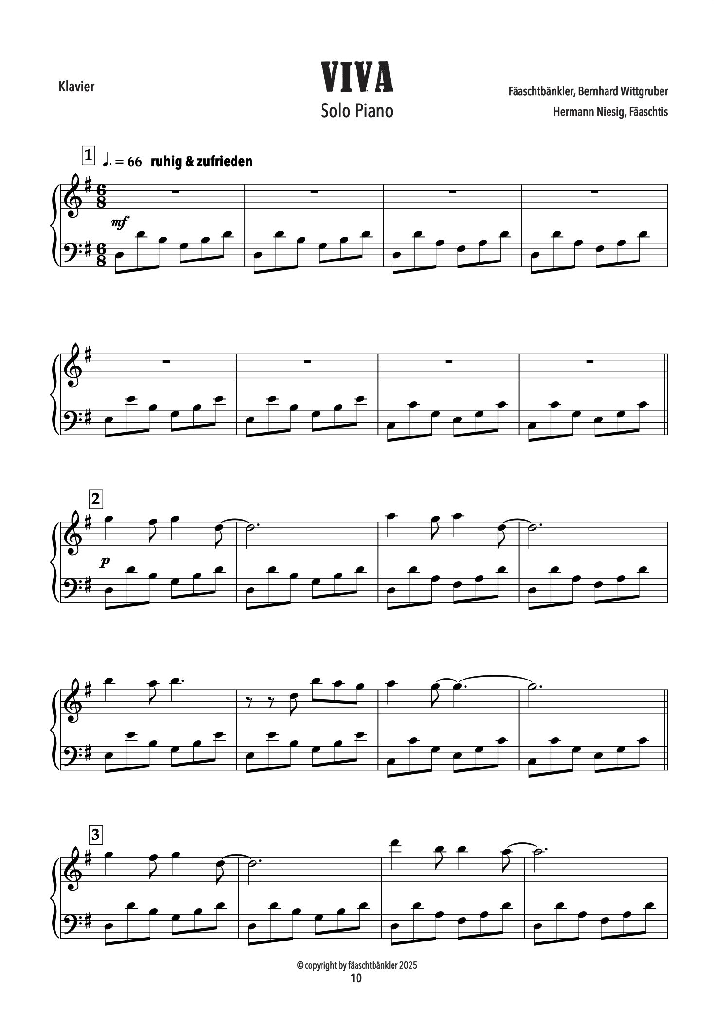 Fäaschtis Notenheft Solo Piano Band 1 Fäaschtis Notenheft Solo Piano Band 1