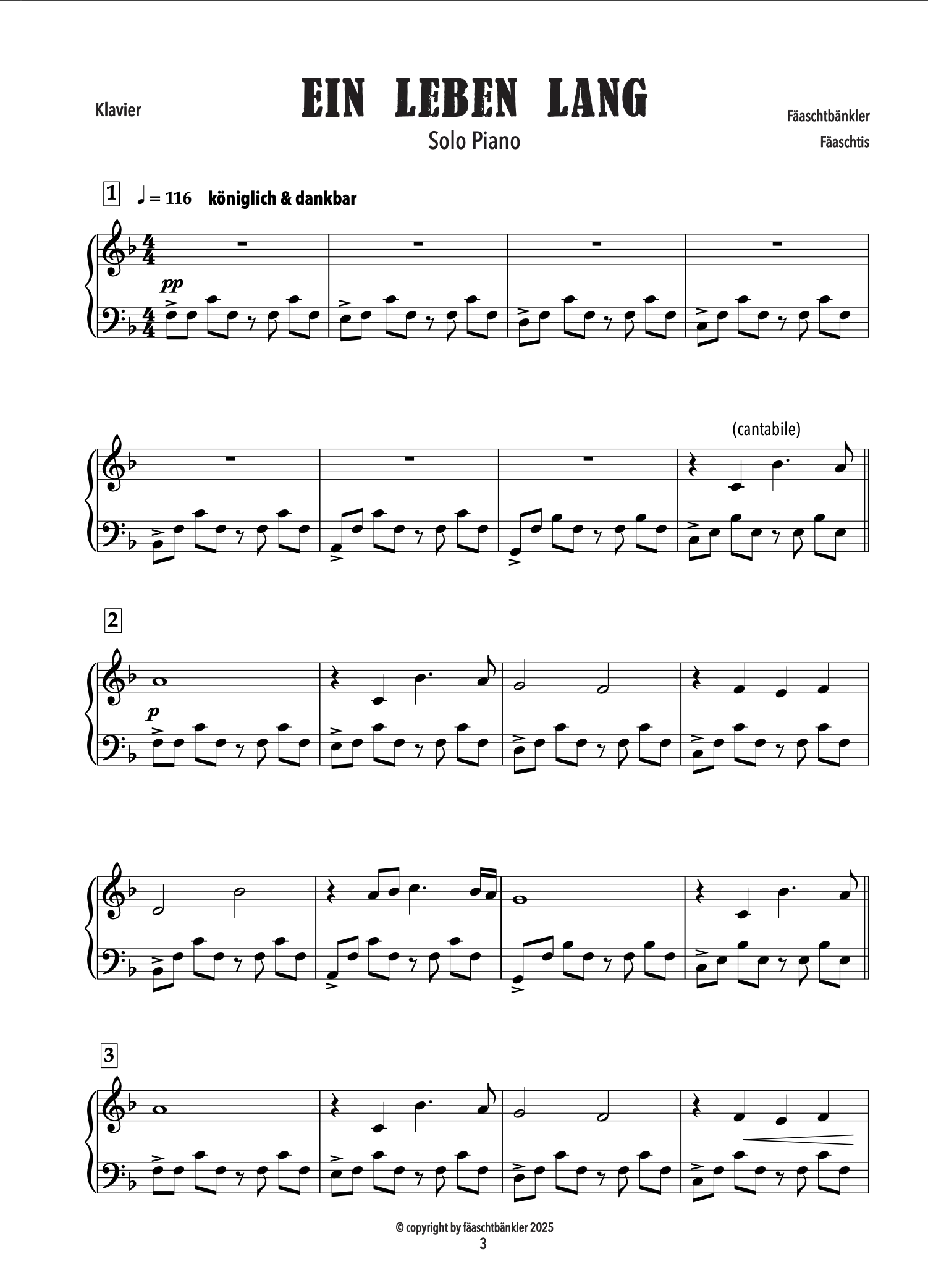 Fäaschtis Notenheft Solo Piano Band 1 Fäaschtis Notenheft Solo Piano Band 1